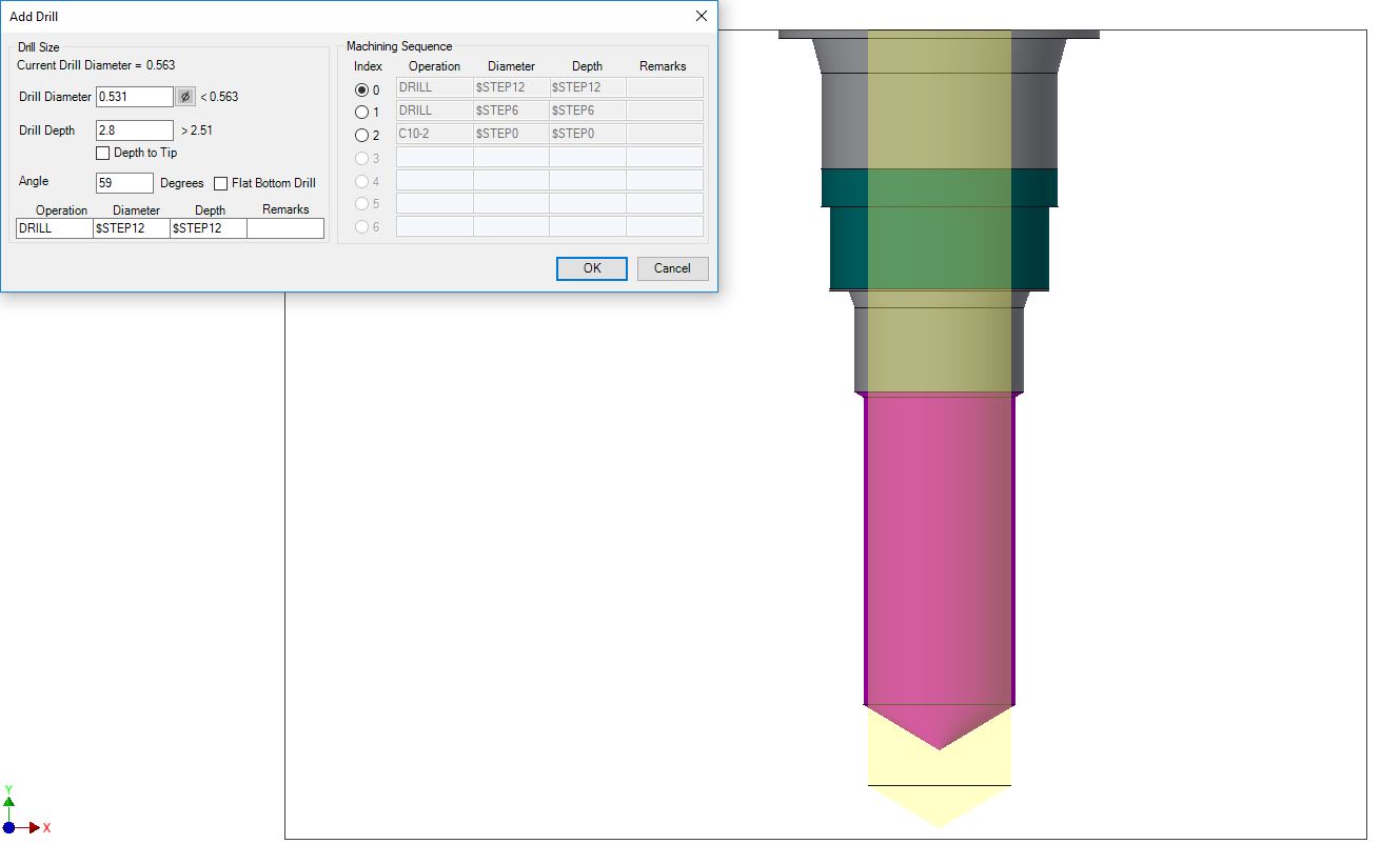 drill depth