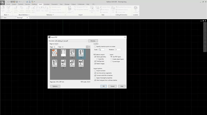 Import PDF and Build a Symbol using HyDraw CAD